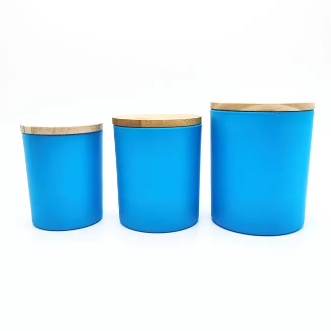 New Design Heat Resistant Glass Jar Empty Glass Candle Jars for Candle Making Luxury Candle Jars With Wooden Lid