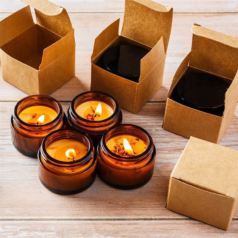 1oz Amber Empty Glass Jars 10/30/50ml Bridesmaid Proposal Candle Gifts