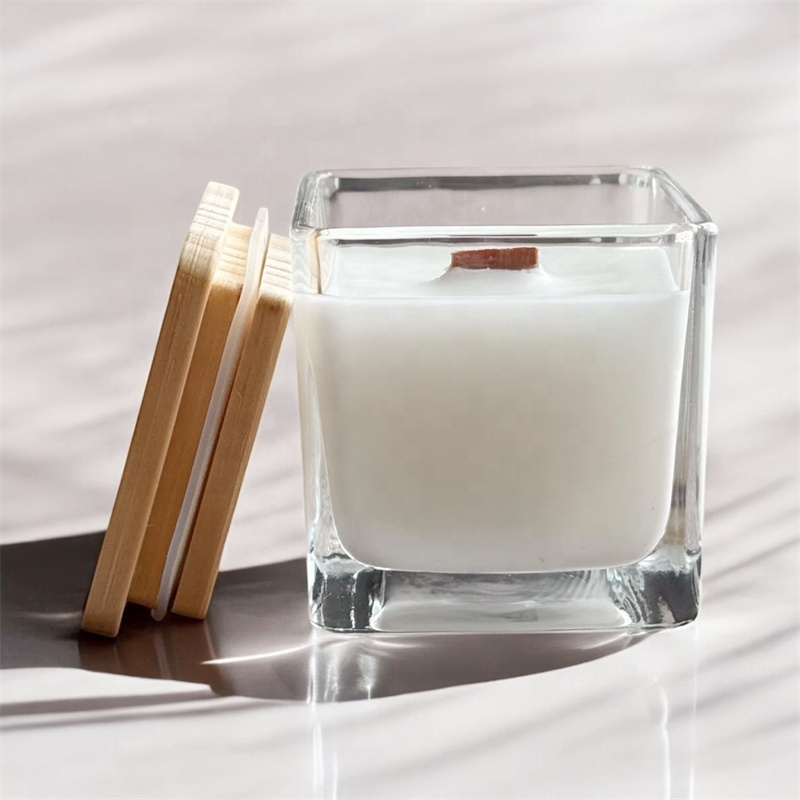 Large 10 oz Candles Square Glass Jar Candles Classic Candles Container Handmade