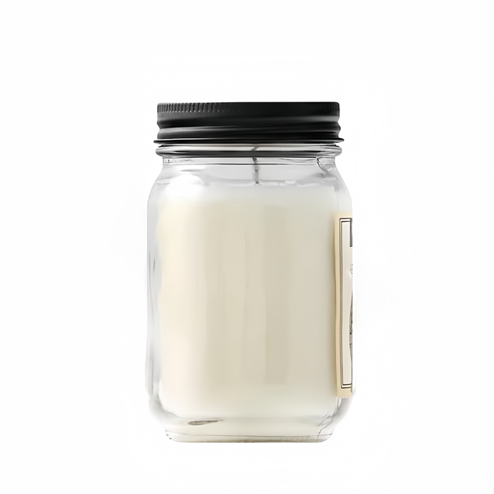 16 oz Glass Candle Jar With Flat Glass Lid