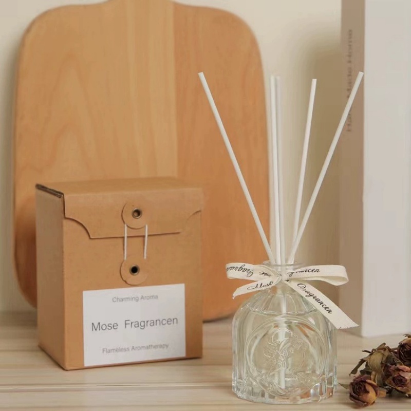 Wholesale Luxury Christmas Gifts Transparent Round Glass Reed Diffuser Bottle 100ml