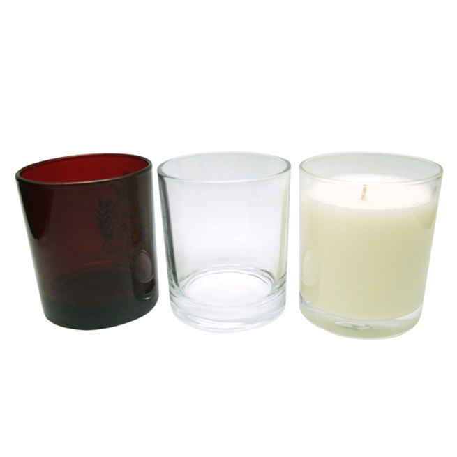 250g 4oz 8oz 16oz Amber Clear Luxury Empty Straight Sided Glass Candle Jar With Aluminum Metal Lids Factory Price