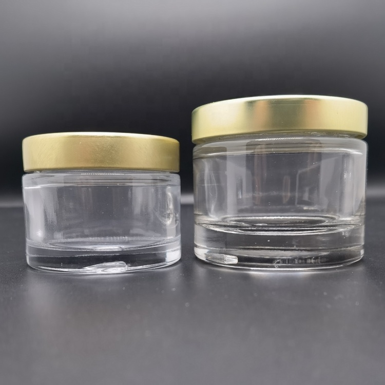 Luxury 1oz 2oz Glass Empty Cosmetic Cream Bottle Green Packaging Face Cream Powder Jars for Eye Cream Perfume Skin Care