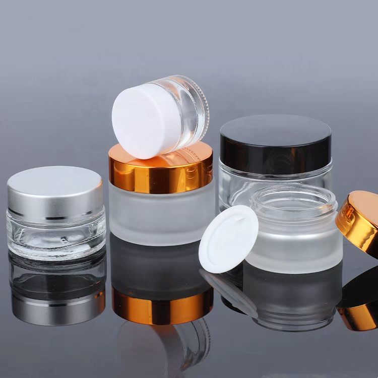 Body Cream Body Butter Skin Care Frosted Clear Glass Jars Containers Packaging 100ml 50ml 20ml Cosmetic Good Quality