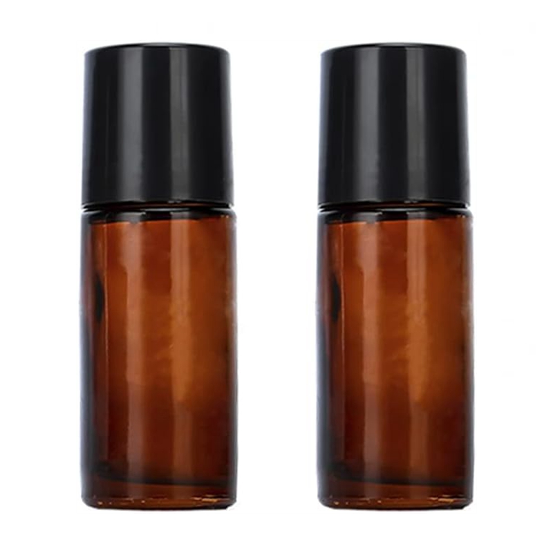 Wholesale Round Thick Bottom Perfume Glass Bottle Roller 30ml 50ml clear Amber Brown Roll on Bottles for Essential Oil