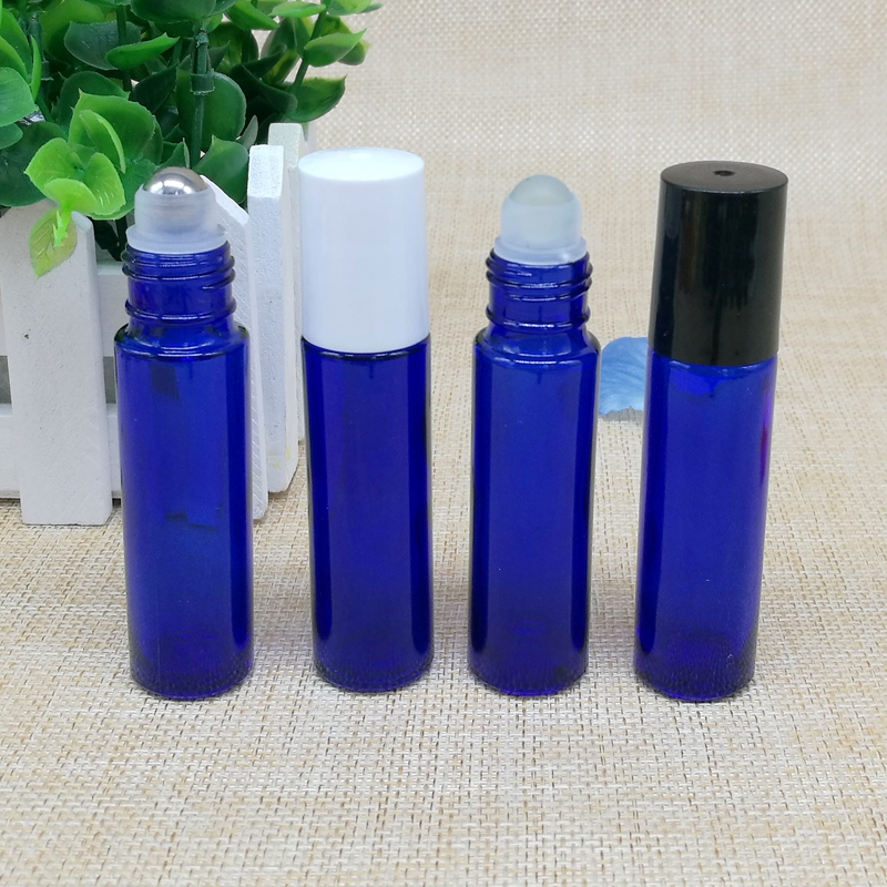 Fancy Pattern Printed Cosmetic Perfume 10 Ml Printed Red Yellow Green Blue Glass Roller Bottles With Aluminum Cap