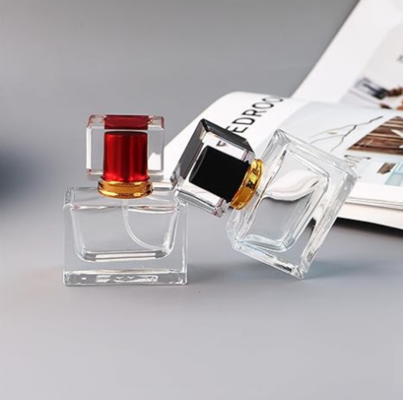 Bouteille De Parfum Vide Clear Frosted Flat Square Empty Glass Bottle New Design Perfumes Bottle With Perfume Bottle Sprayer