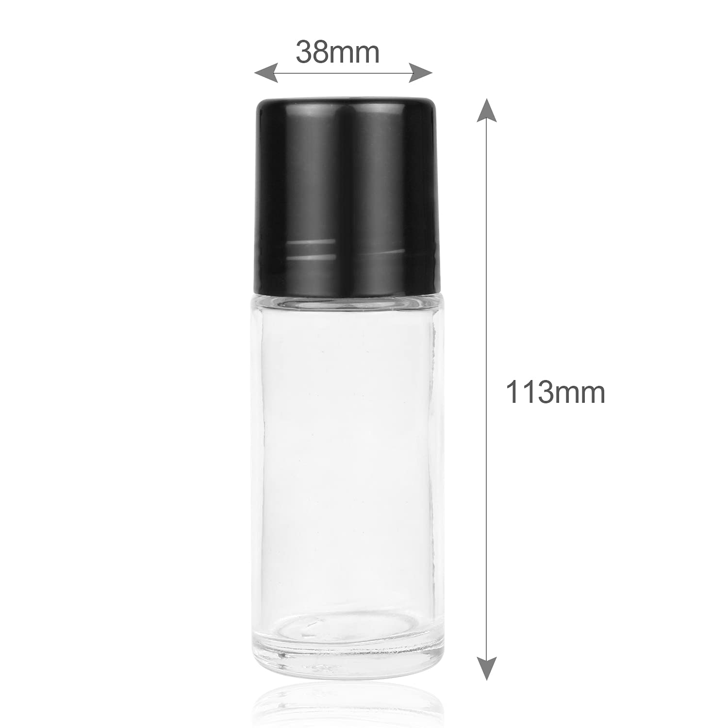 50ml Clear Glass Roller Bottles Clear Roll-On Deodorant Bottles 30ml Empty Refillable Travel DIY Rollerball Bottles