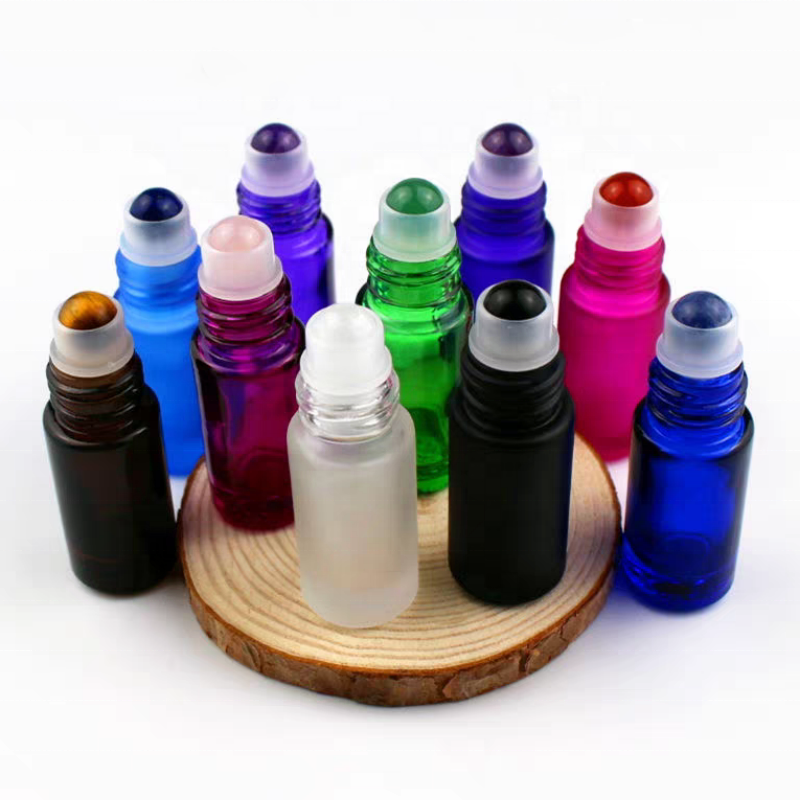 Hot Sale 8ml Glass Roll on Bottle Perfume Essential Oil Glass Bottle Colorful Roller Ball Glass Bottle