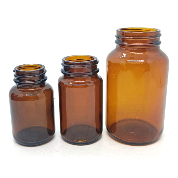 100 Cc Wide Mouth Transparent Frosted Amber Pill Supplement Glass Bottle Medical Capsule Glass Container 60ml 75ml 120ml 150ml