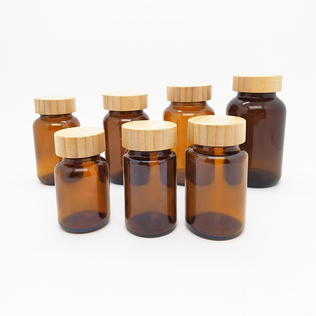 Frost /clear/amber 50ml 100ml 150ml Round Glass Pill Bottles Pharmaceutical Pill Bottle Medicine Capsule Bottles With Screw Cap