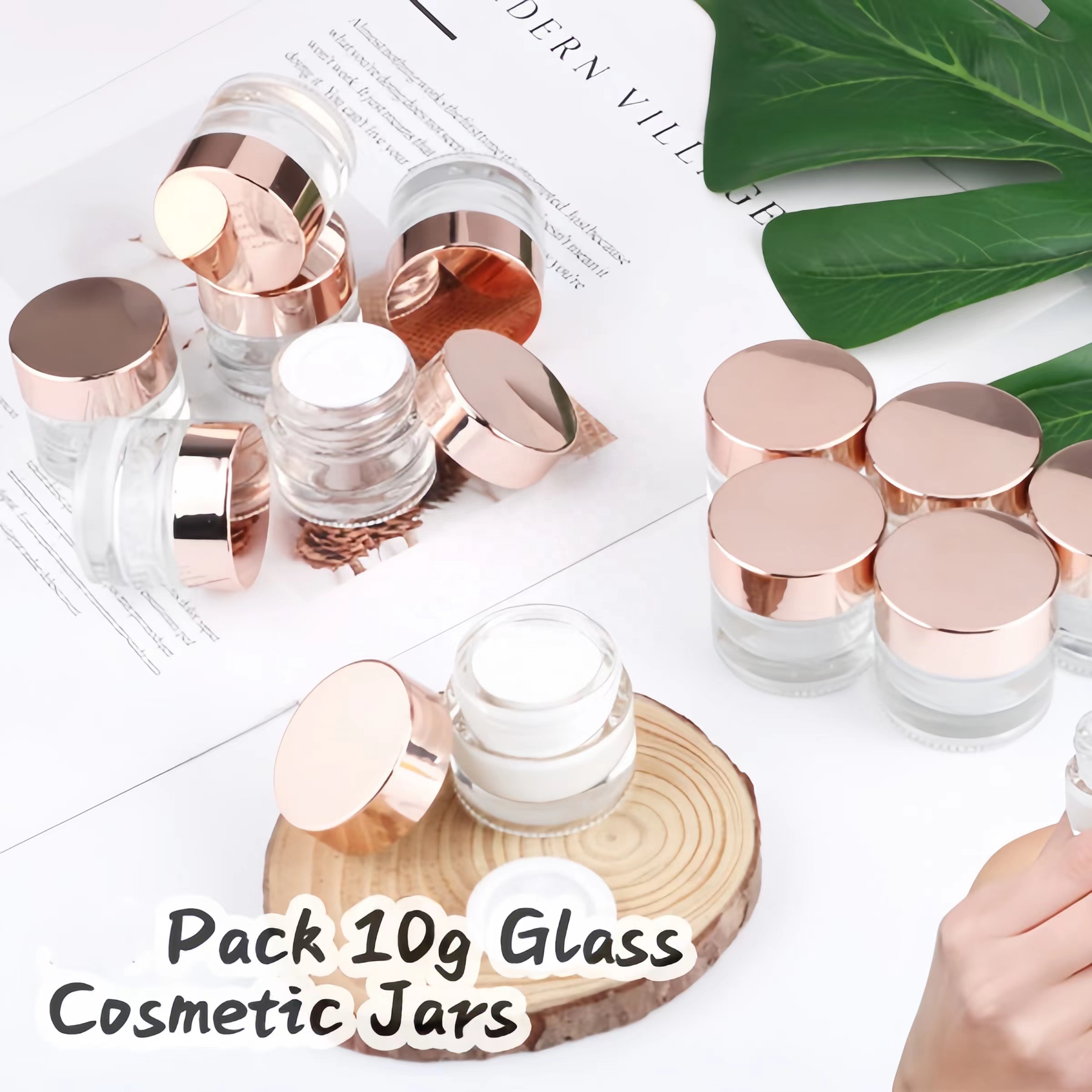 Clear Glass Cosmetic Jar Lids 5g 30g Capacities Face Cream Containers Face Lotion Containers 5ml 10ml 30ml 100ml Capacity