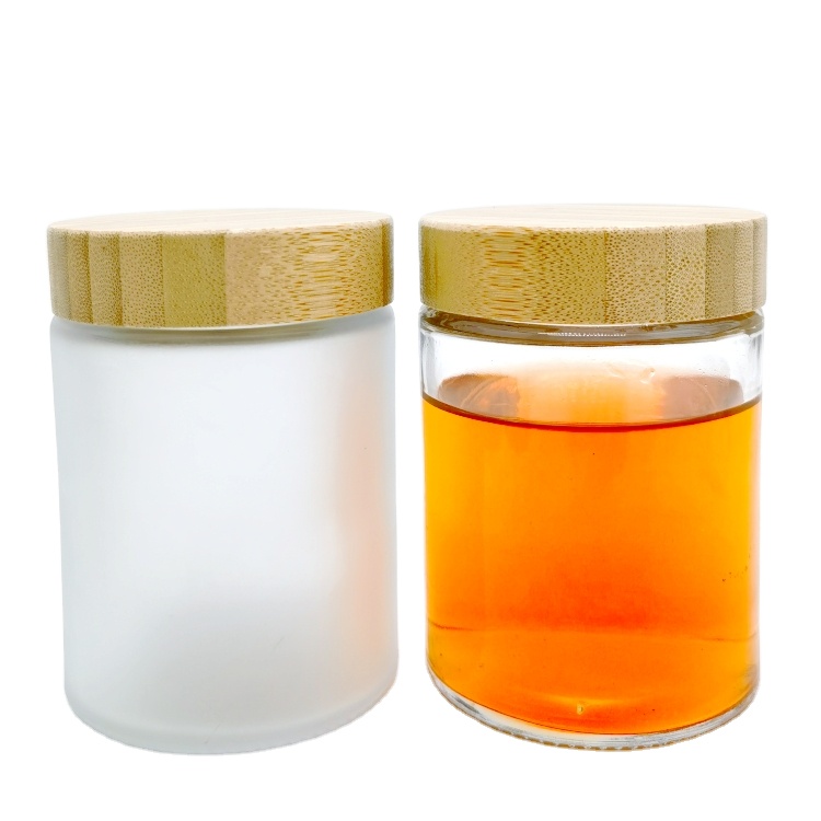 150g 250g Refillable Eco Friendly Skin Care Cosmetics Packaging Container Bamboo Frosted Moisturiser Glass Jar With Bamboo Lid