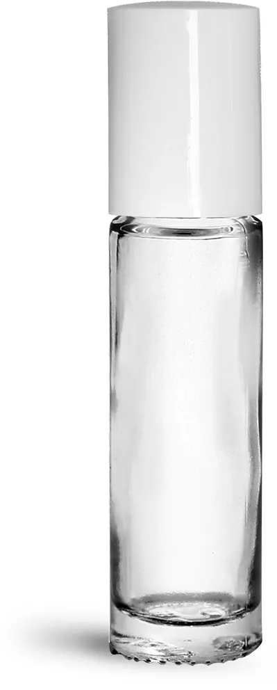 5ml 10ml Cosmetic Packaging Clear Roll on Bottle Essential Oil Pink Glass Roller Perfume Container Bottle W/ Cap