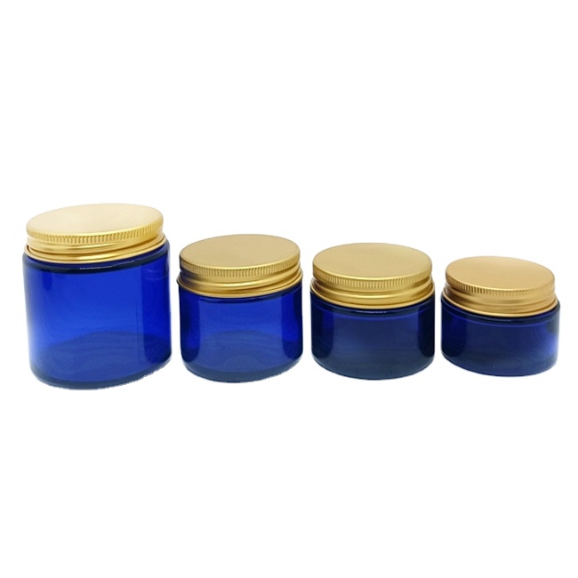 15 20 30 50 100 ml g Small Empty 10g Face Cream Cosmetic Blue Glass Jar Round With Lid Scrub Body Butter Jar