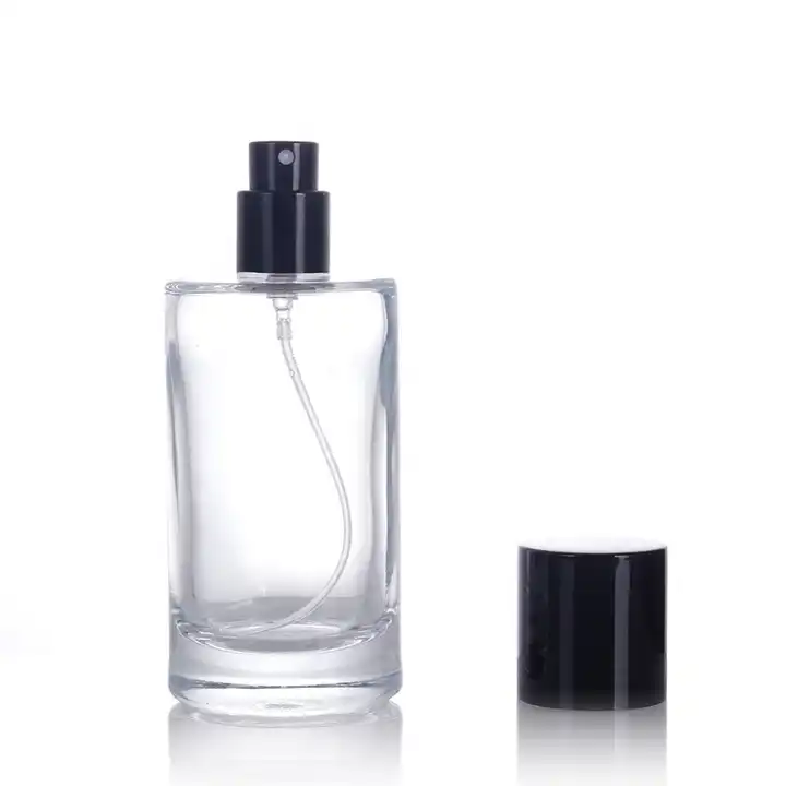 Wholesale Empty Perfume Bottle Luxury 50 Ml 100 Ml Clear High Quality Round Glass Perfume Spray Bottle With Lid