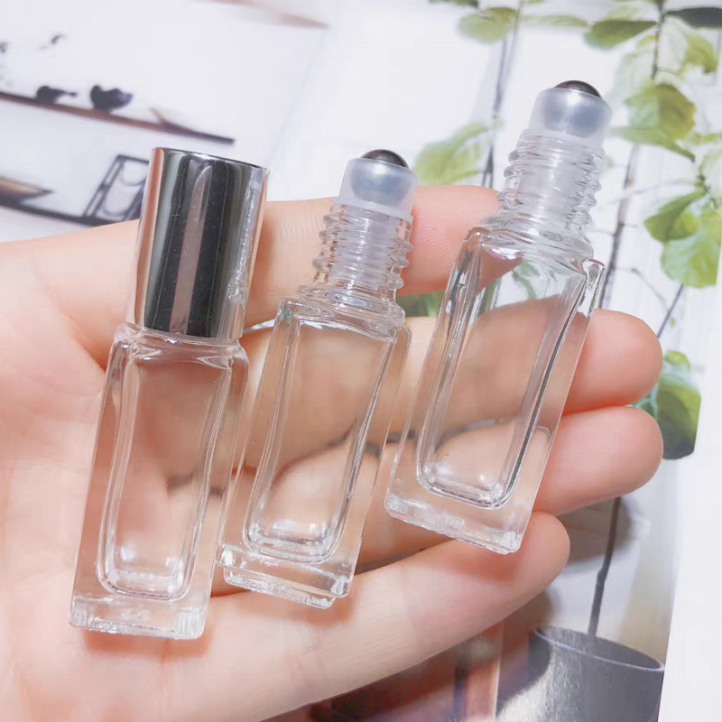 Luxury Custom 3ml 5ml 6ml 8ml 10ml 50ml Rectangle Roller Ball Packaging Eye Cream Perfume Oil Container Glass Roll on Bottle