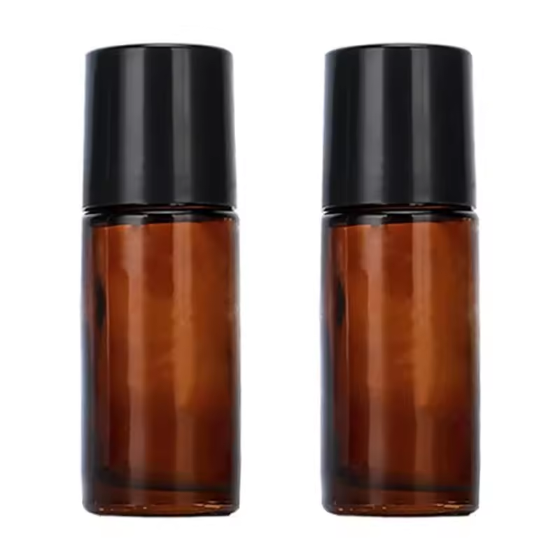 50ml Unique Shape Transparent Glass Roll on Deodorant Bottles for Body