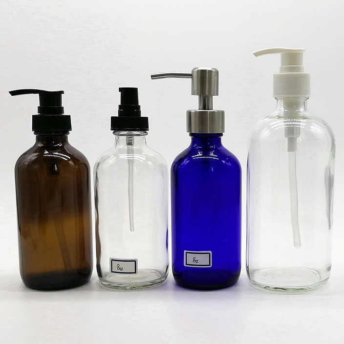 1 oz 30ml Clear Boston Round Glass Bottle With Dropper for Packaging Serum Essential Oil 50ml 100ml Capacity