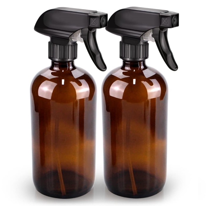 Empty Refillable Sprayer Container 8 Ounce  Glass Spray Bottles 8oz 250ml Blue clear Amber Hair Spray Bottles 8 oz for Cleaning