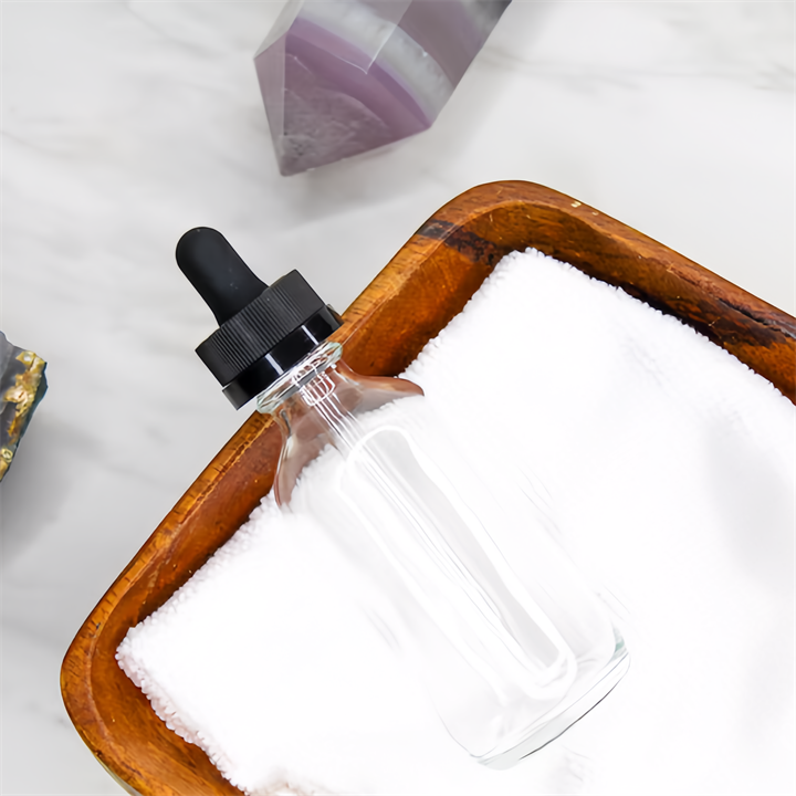 Essential Hair Oil Packaging 100ml 60ml 1oz 4 oz Clear Amber Boston Round Glass Eye Dropper Bottle With White Color Pipette Cap
