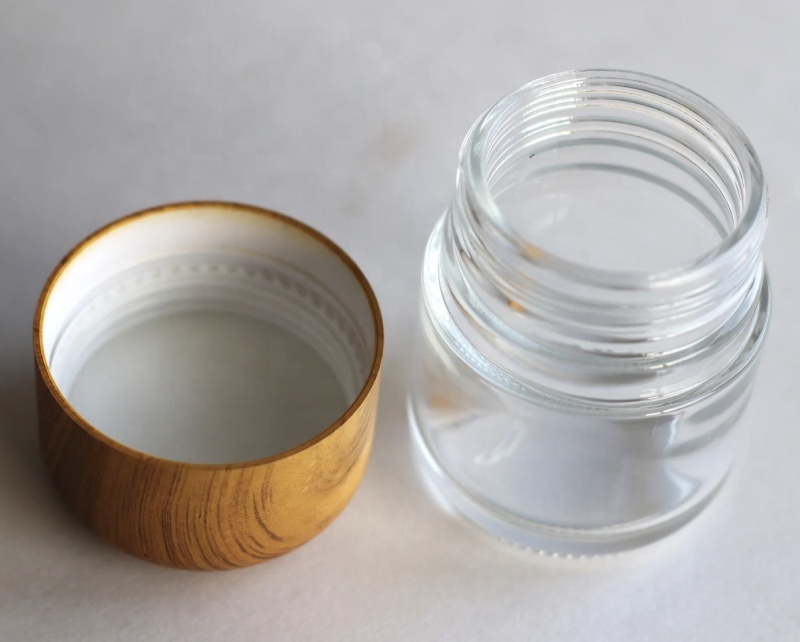 New Arrival 2oz 3oz 4oz Clear Child Proof Glass Jar Honey Spice Herb Tobacco Packaging Jar Big Glass Jar With Dome Lid