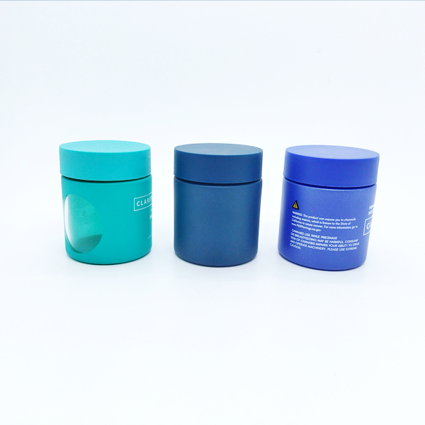 Custom 2oz 3oz 3.5g 4oz 5oz Child Resistant Matte Black Uv Jar Flower Packaging Glass Jar With Black Plastic Screw Lid