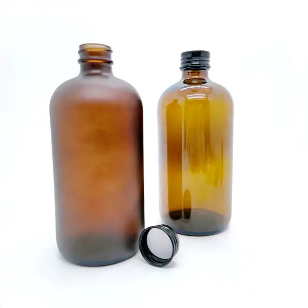 0.2oz 1oz 2oz 4oz 8oz 16oz 32oz Clear  Amber Boston Round Glass Bottle Lower Price