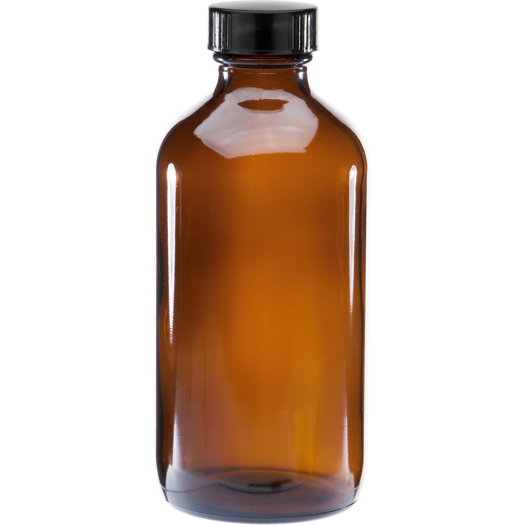 U-Pack 12 4 oz Boston Round Amber Glass Bottles 30ml Capacity With Black Ribbed Cap Beverage Screen Printing Surface Handling