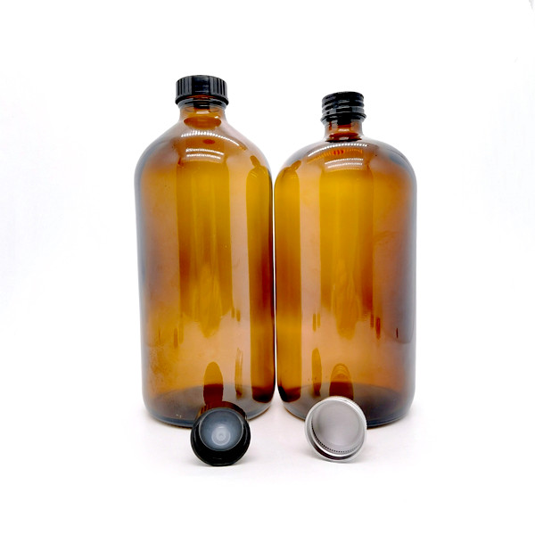 One Liter Beer Growler Juice and Food Storage 32 Ounce Dark Brown Jug 32 oz Amber Glass Bottles With Air Tight Seal Lids
