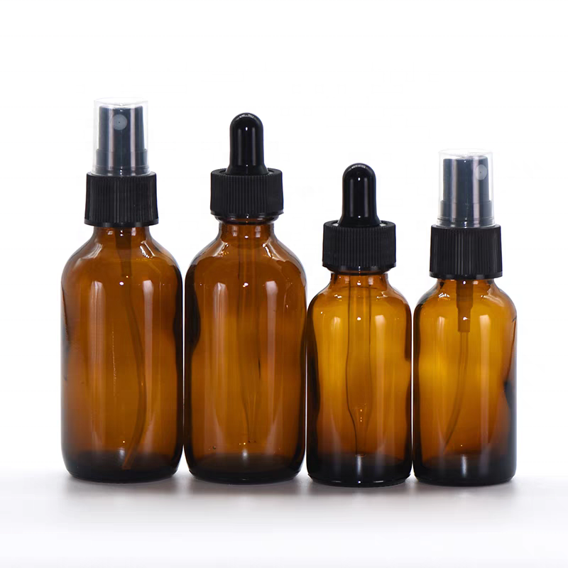 Clear Blue Amber Green 15ml 30ml 60ml 120ml Boston Round Glass Dropper Bottle 1oz 2oz 4oz 8oz 16oz Essential Oil Bottles