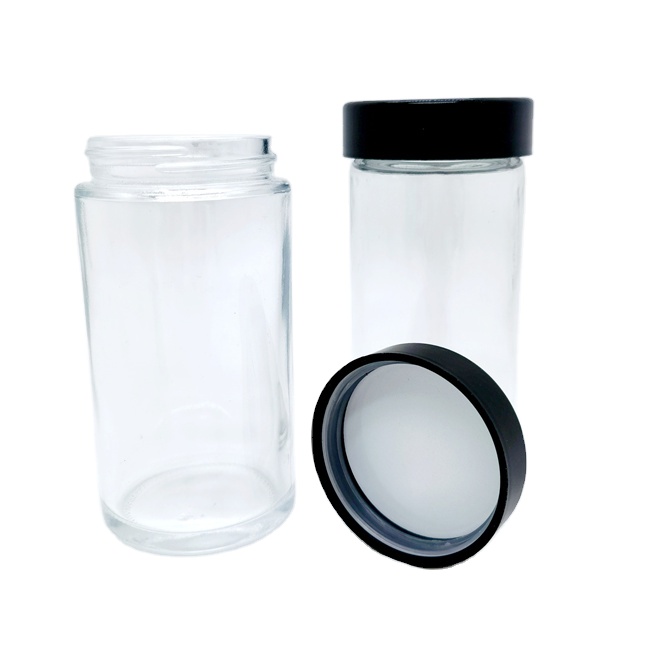 New Arrival Wide Mouth 8 oz 16 oz Glass Jar With Child Resistant Cap Lid Glass Bottle Child Proof Jar Child Proof Container
