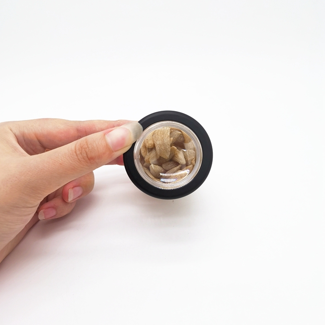 Recyclable 2oz 3oz 4oz Child Resistant Glass Container clear Magnifying Smell Proof Glass Jar With Magnifying Lid