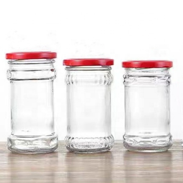 Customizable Round Glass Mason Jars With Metal Lid for Honey Jam Jelly Pickle Pepper and Chilly Sauce