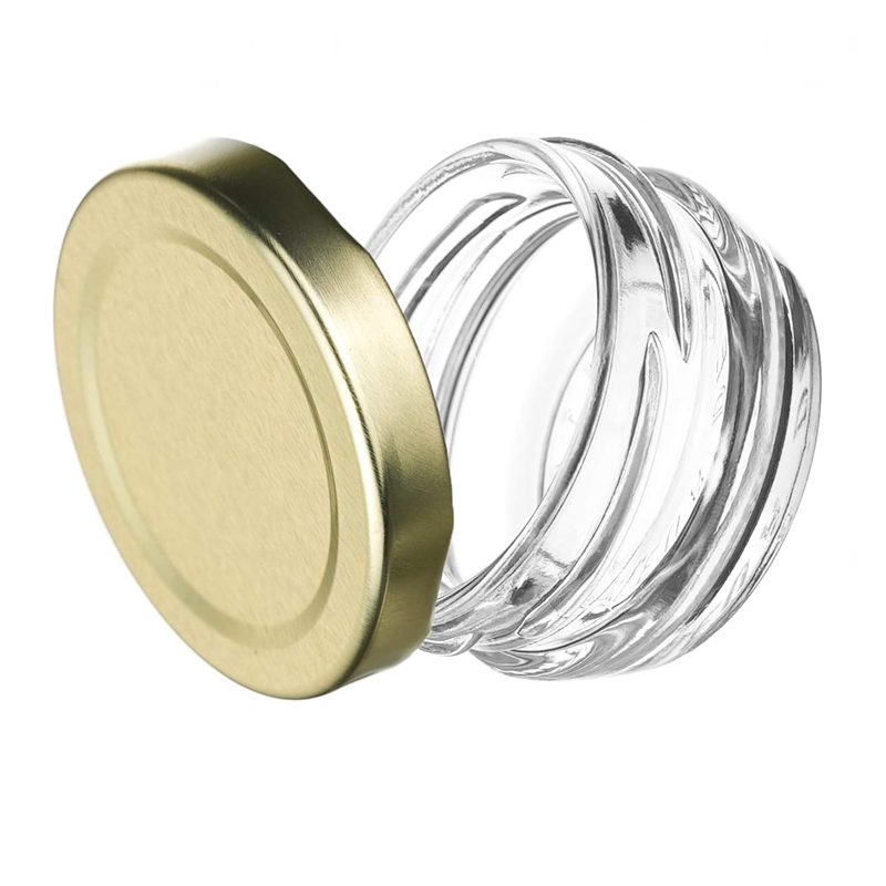 Empty Storage Jars Airtight Caviar Jar 1 oz / 28 g  Small Mini Glass Jars With Tin Lids for Spices, Honey, Jam, Jelly, Candy