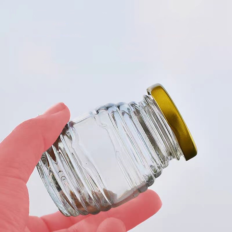 Recyclable Empty 70ml 180ml 380ml 730ml Free Samples Glass Honey Bottle 100ml 250ml 500ml Oval Shape Glass Honey Jars