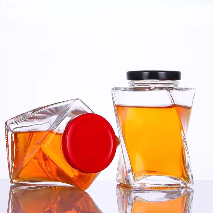 Food DIY Magnetic Spice Jars 4 oz 12 oz Canning Jars Twist Glass Lids Plastisol Lined Honey Jars for Jam Honey Baby Food