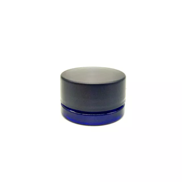 Customized Color 3 5 7 g 9 ml Solid Blue Glass Child Resistant Jar Concentrate Container With Silver Child Proof Lid Glass Jar Glass Bottle