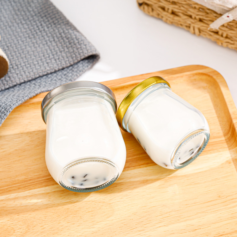100ml 200ml 250ml 300ml Empty Pudding Glass Jar Bird's Nest Bottle With Screw Tin Lid