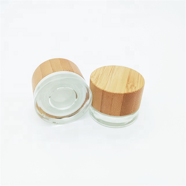5ml 7ml 9ml Transparent Glass Concentrate Jar With Bamboo Child Resistant Lid