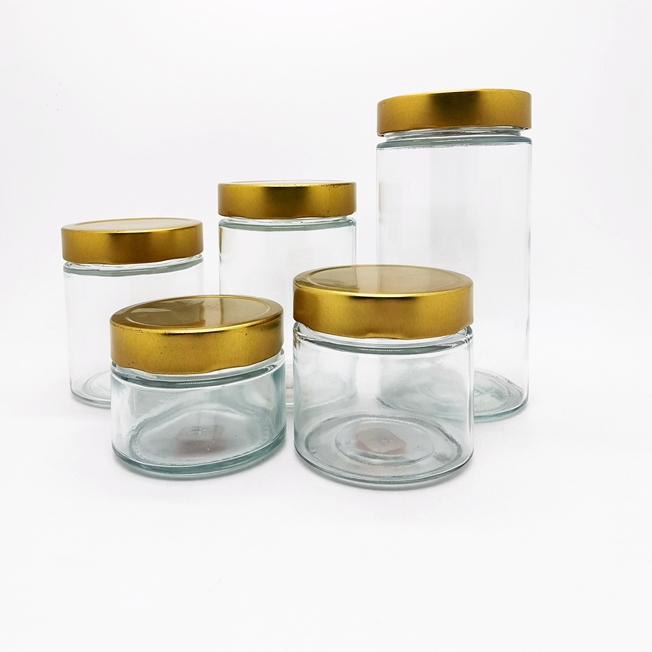 Unique Design 106ml 212ml 314ml 450ml 730ml Honey Glass Ergo Jars for Honey Jam Jelly Storage