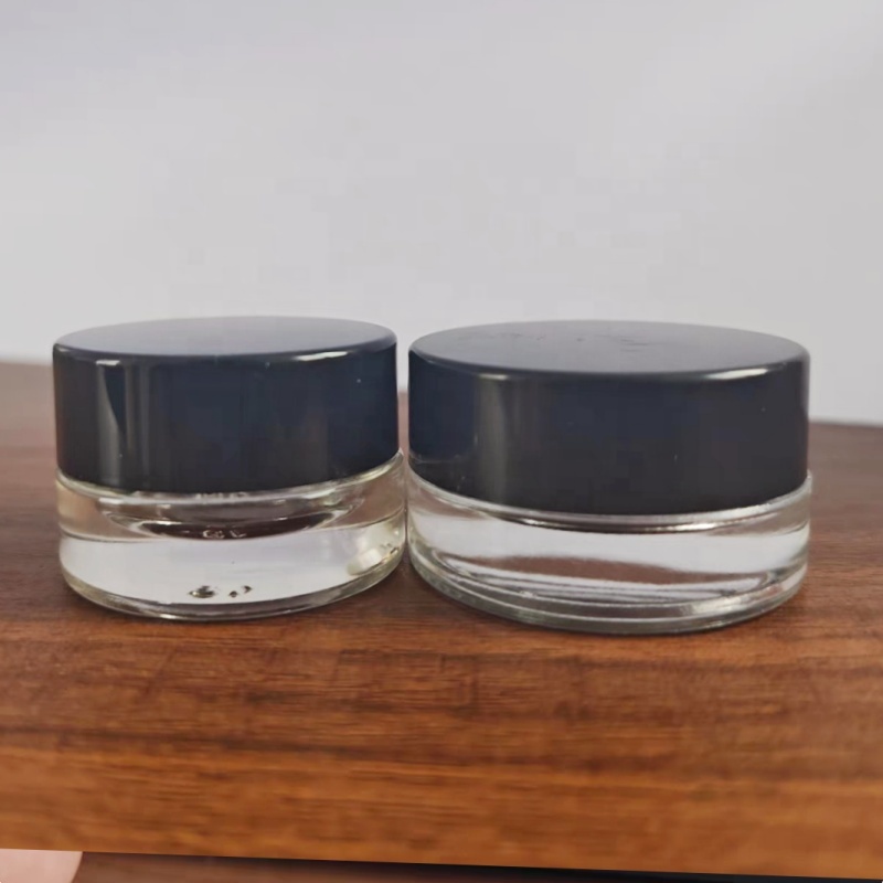 Round Black White Glass Jar Custom Child Resistant Concentrate Containers Glass Jar Packaging Child Proof Concentrate Glass Jar