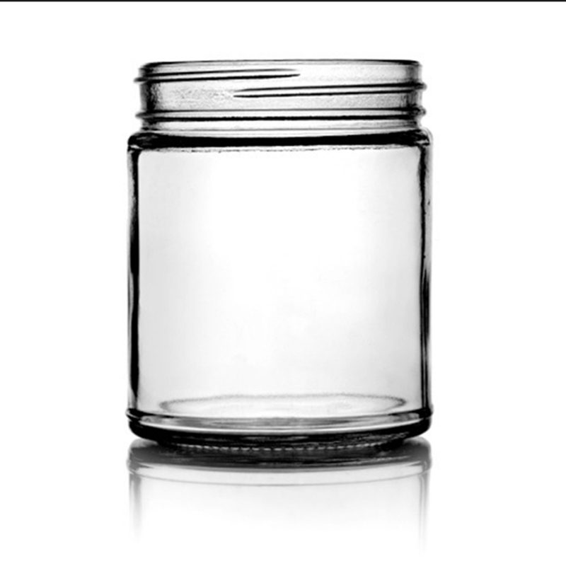 Customized Round Wide Mouth Straight Sided 8oz 16oz Frosted Amber Glass Luxury Candle Jars and Packaging Wax