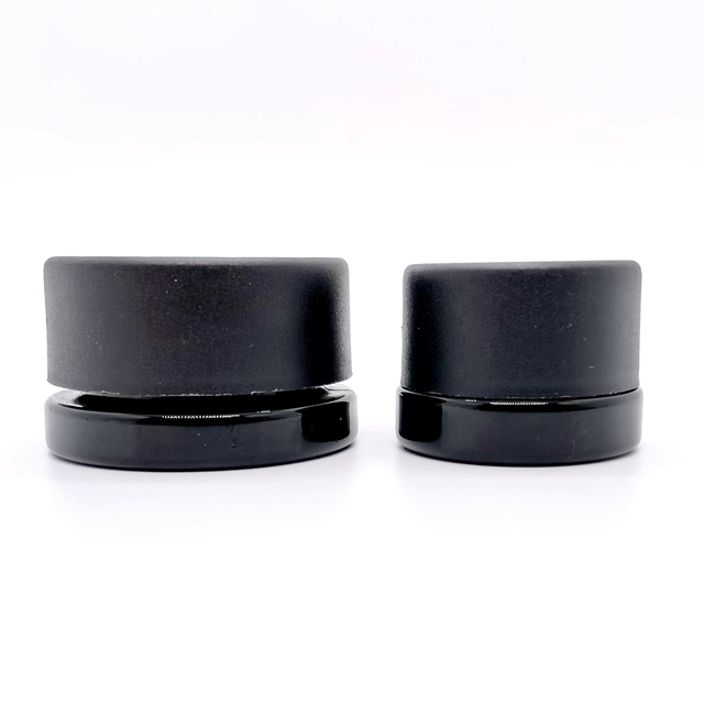 7ml 9ml Solid Black / White Round Concentrate Jar Children Resistant Container Jars Child Proof Glass Jar for Eye Cream Wax Oil