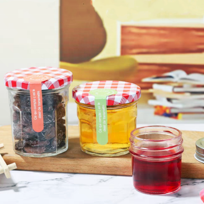 Wide Mouth 1oz 2oz 4oz 6oz 8oz Clear Food Storage Blueberry Preserves Honey Jars With Metal Lids