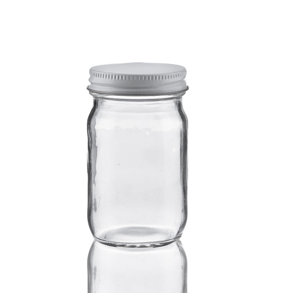 Custom 8 Oz 16 Oz 32 Oz Empty Clear Wide Mouth Canning Food Storage Glass Mason Jar With Lids for Canning