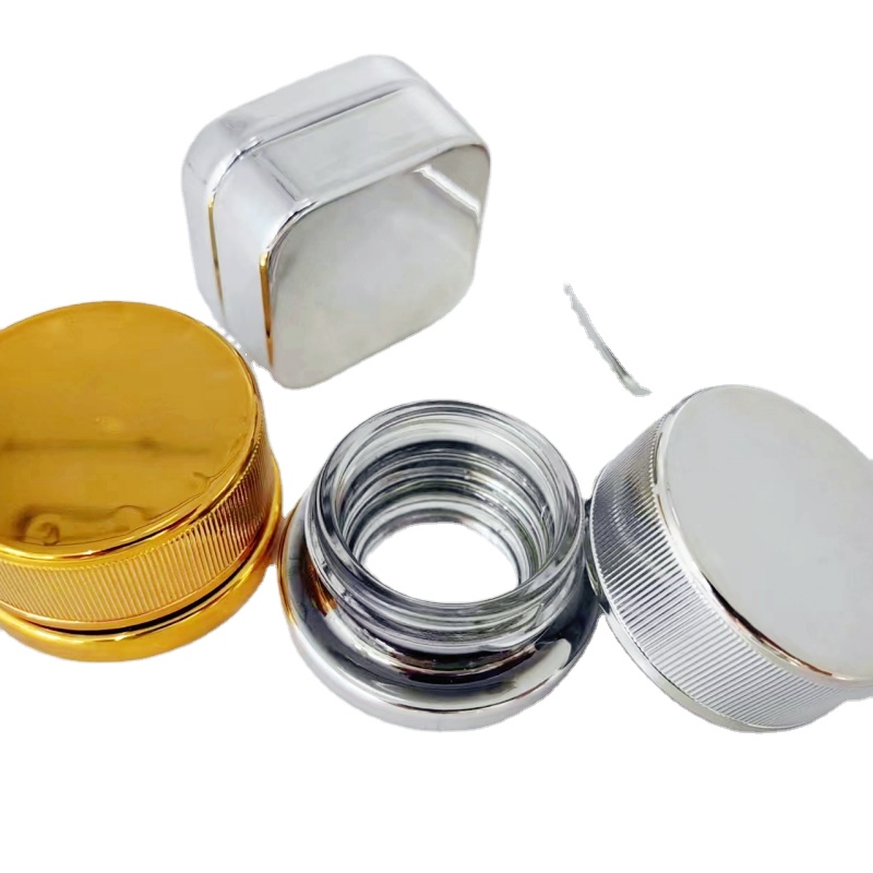 Custom Square Glass Concentrate Container Jar 3ml 5ml 7ml 9ml 15ml  Child-Proof Wax  Round Extract Oil Glass Jars with Lid