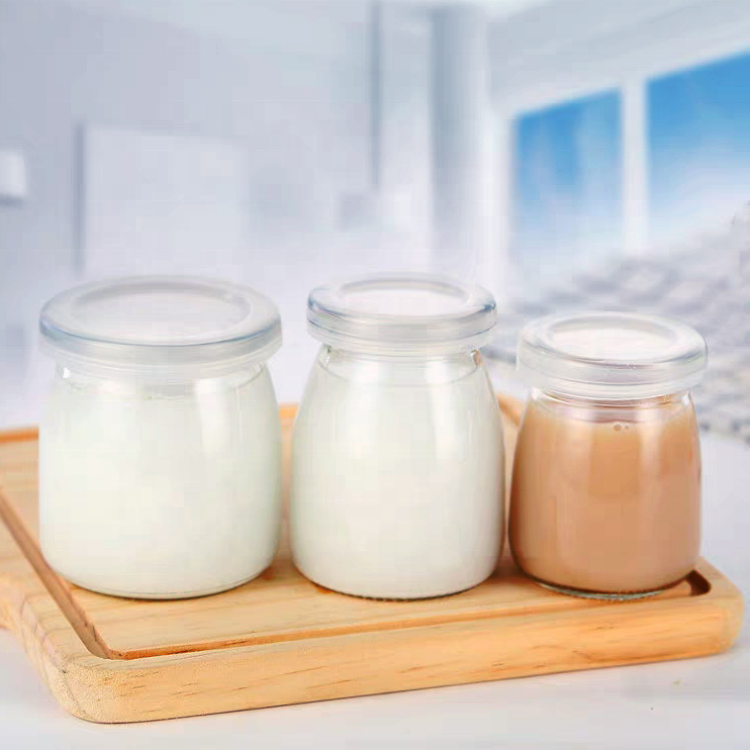 Hot Sales Stock Pudding Yogurt Glass Jars 100ml 150ml 200ml With Plastic or Cork or Screw Tinplate Lid