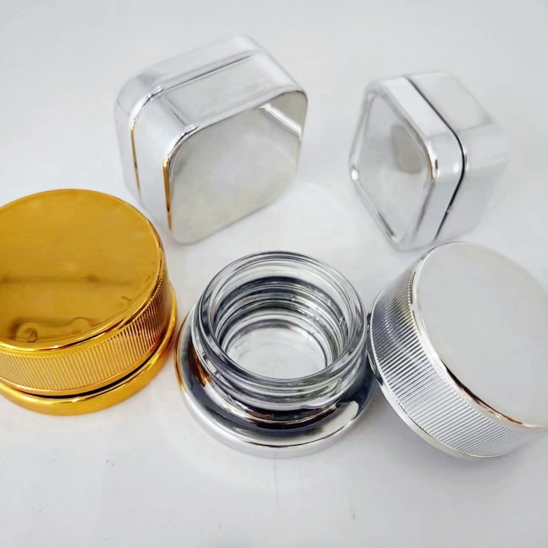 Custom 3ml 5ml 7ml 9ml Small Square Glass Concentrate Jars Extract Packaging Jar  Child Resistant Small Glass Jar with Cap