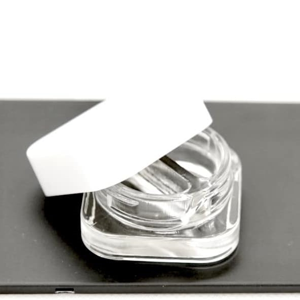 5ml 7ml 9ml Square Jar W/Dual Compartments Cube Jar Glass Container Concentrate Jars With Child Safe Black  Cap